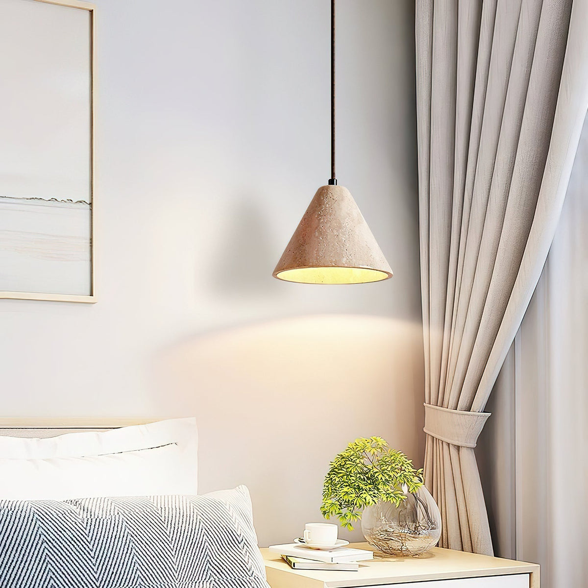 Farnellynne Travertine Pendant Light-Moonnatur