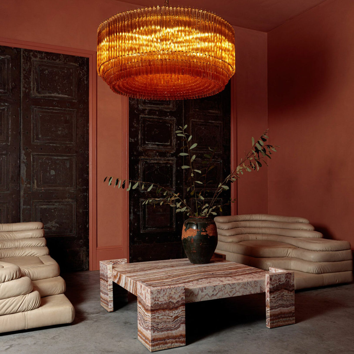 Ambrelia Glass Chandelier-Moonnatur