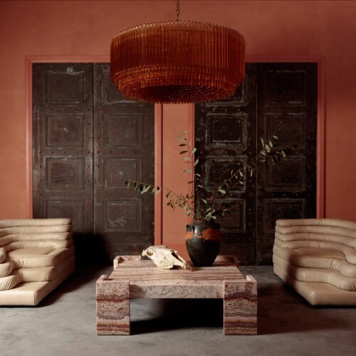 Ambrelia Glass Chandelier-Moonnatur