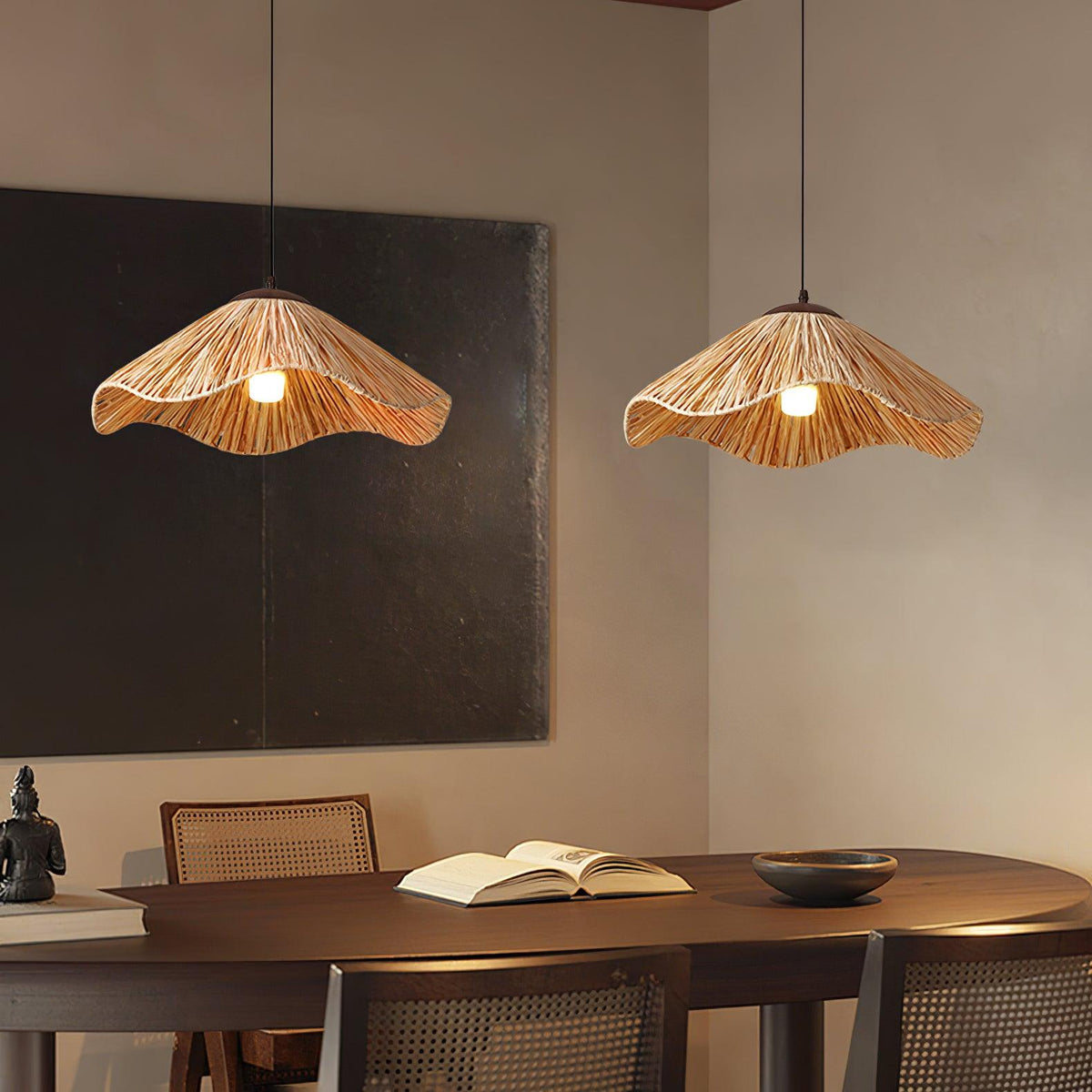 Giorala Straw Pendant Light-Moonnatur