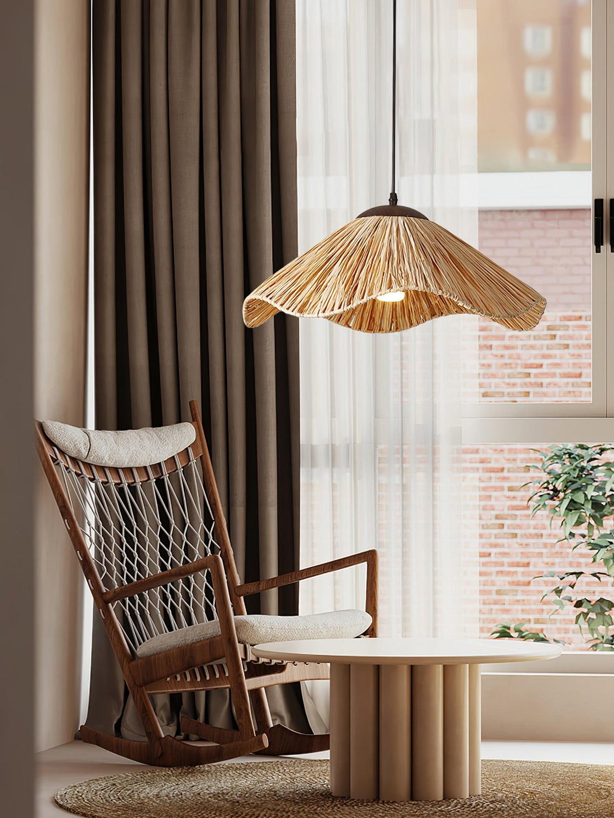 Giorala Straw Pendant Light-Moonnatur