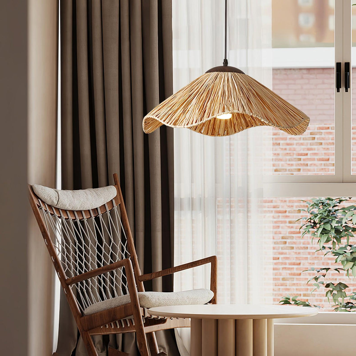 Giorala Straw Pendant Light-Moonnatur