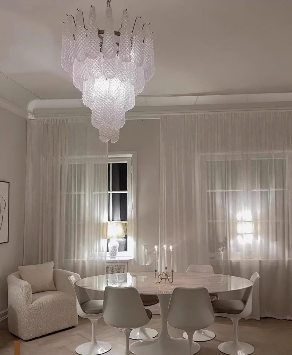 Kilvenheath Glass Chandelier-Moonnatur