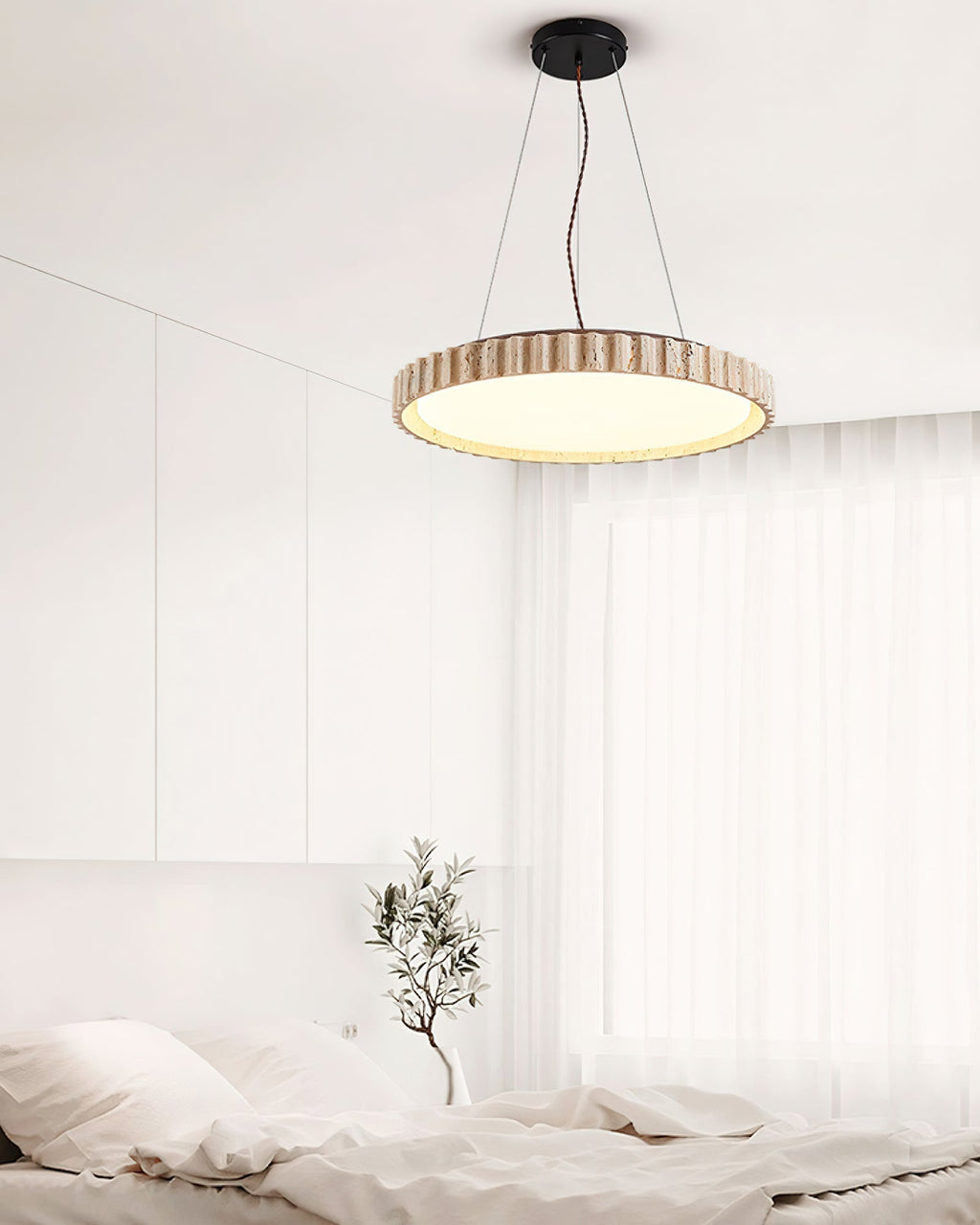 Meldenrose Travertine Pendant Light-Moonnatur
