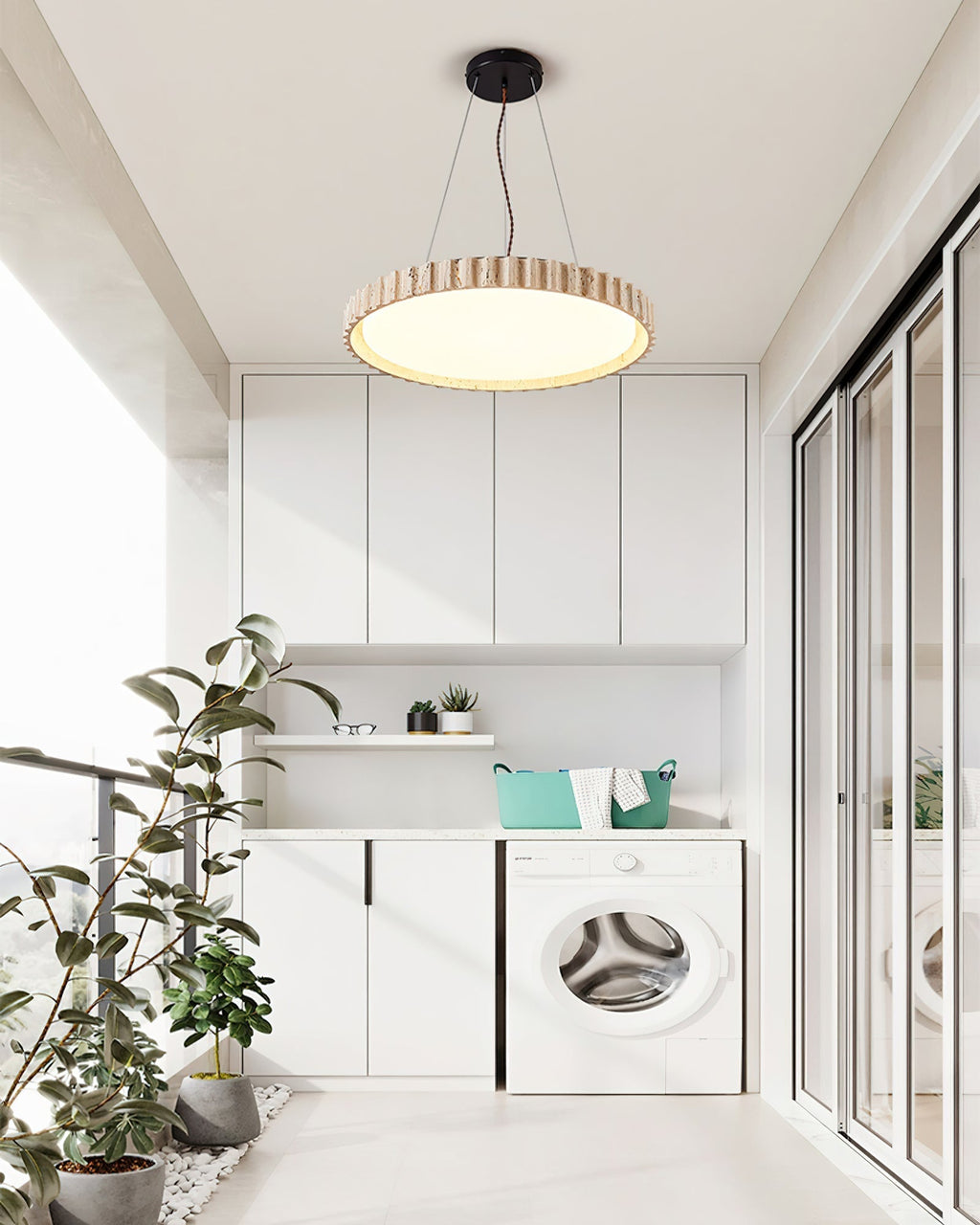 Meldenrose Travertine Pendant Light-Moonnatur