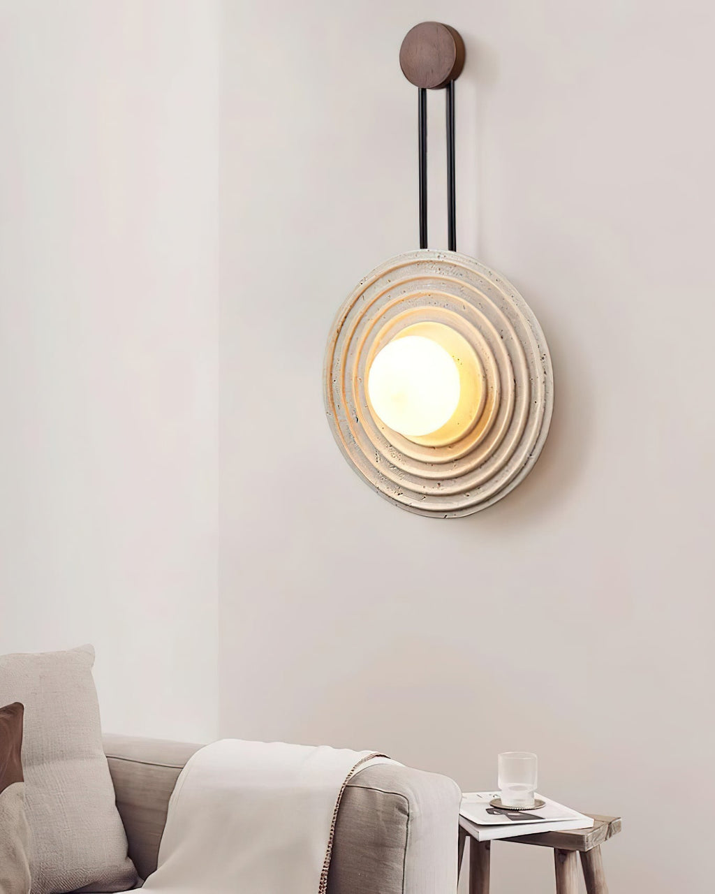 Edrenoria Travertine Wall Light-Moonnatur