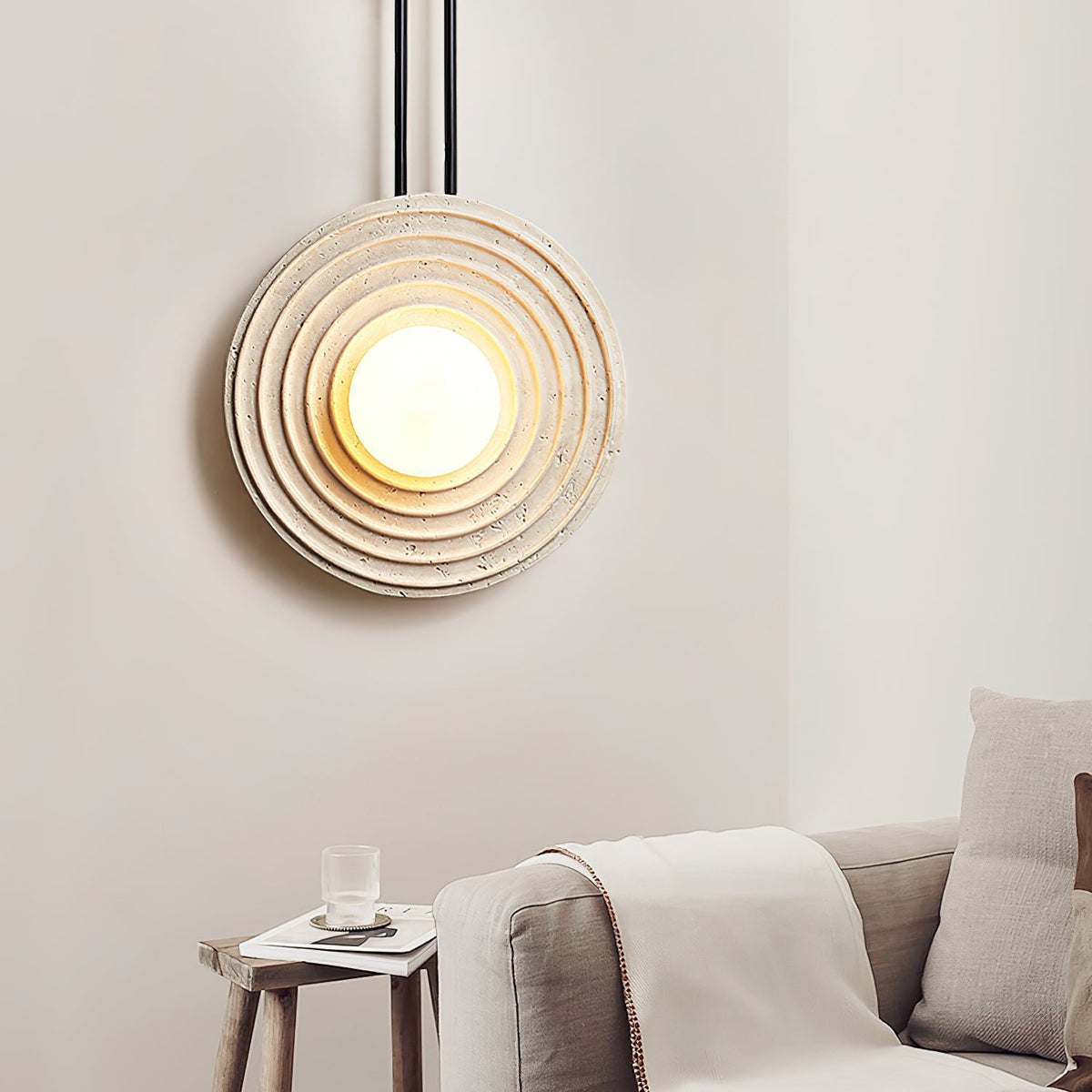 Edrenoria Travertine Wall Light-Moonnatur