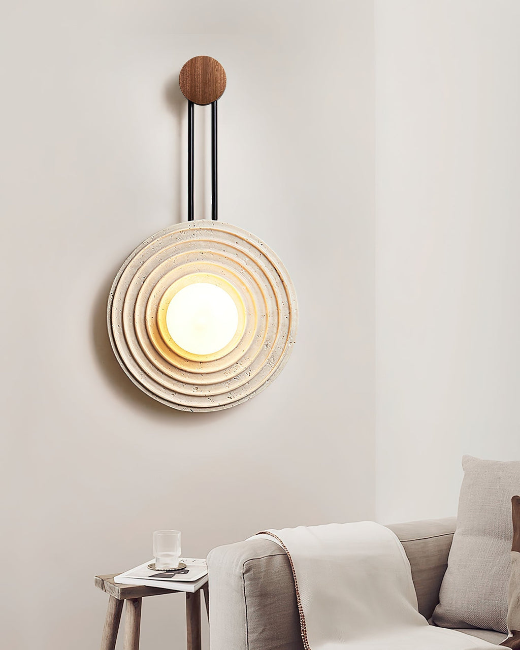 Edrenoria Travertine Wall Light-Moonnatur