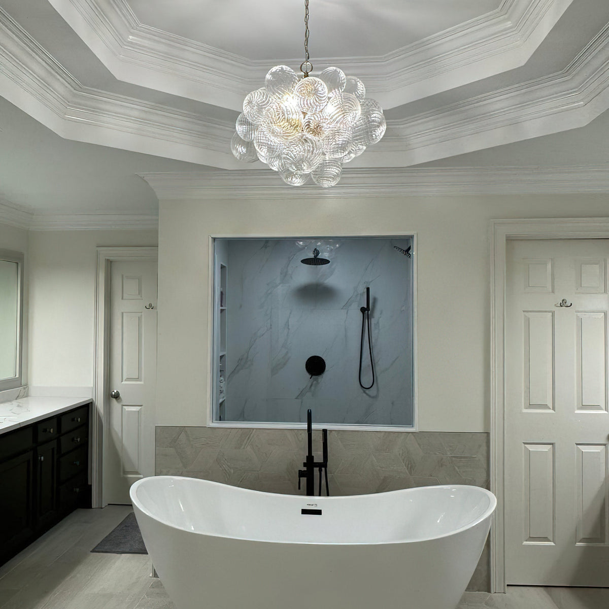 Raselle Glass Chandelier-Moonnatur