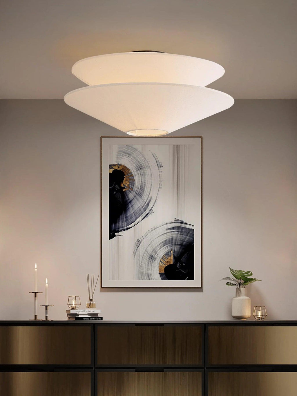 Qorielle Fabric Ceiling Light-Moonnatur