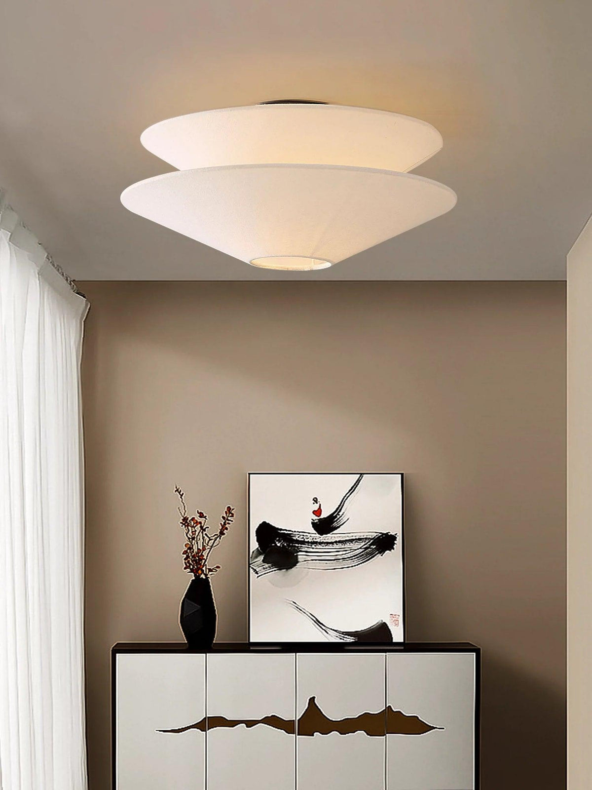 Qorielle Fabric Ceiling Light-Moonnatur