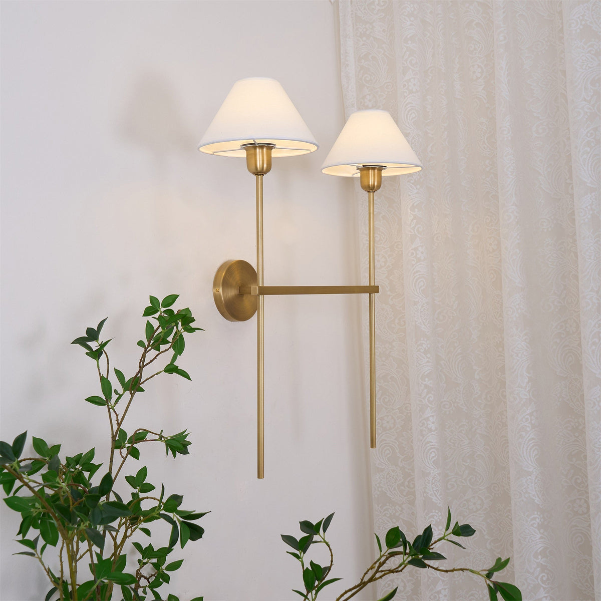 Whitenorie Fabric Wall Light-Moonnatur