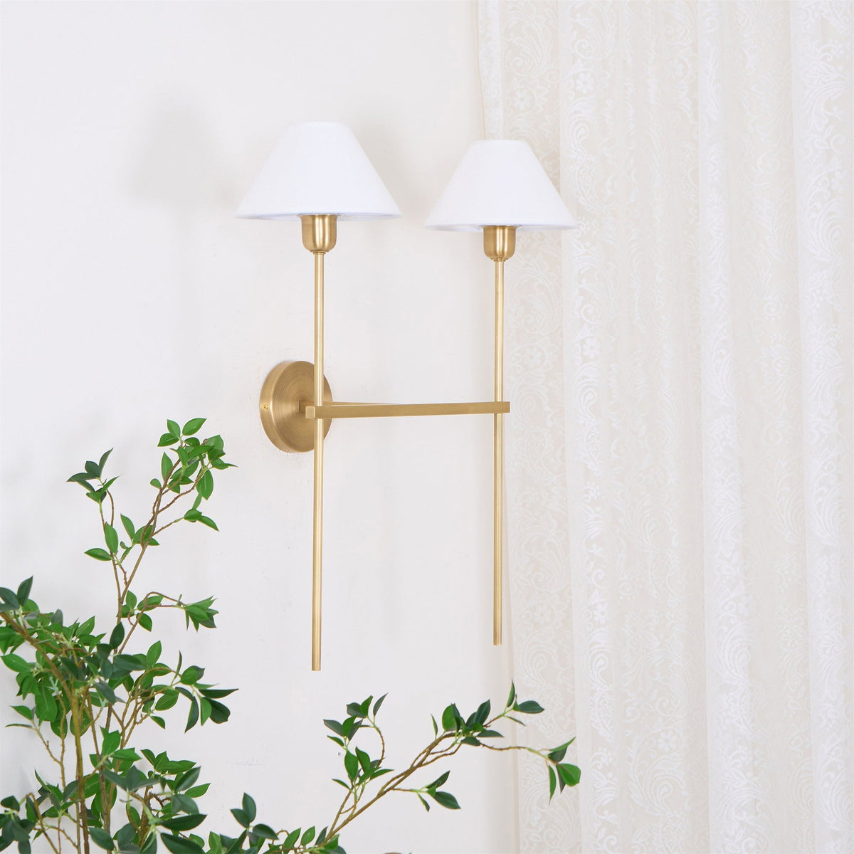 Whitenorie Fabric Wall Light-Moonnatur