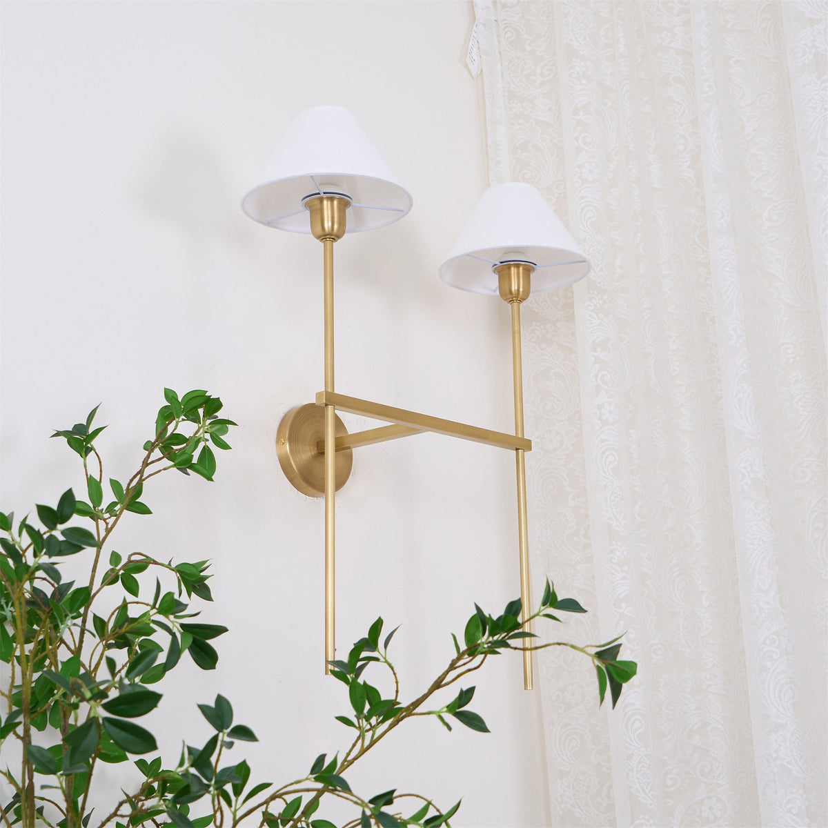 Whitenorie Fabric Wall Light-Moonnatur