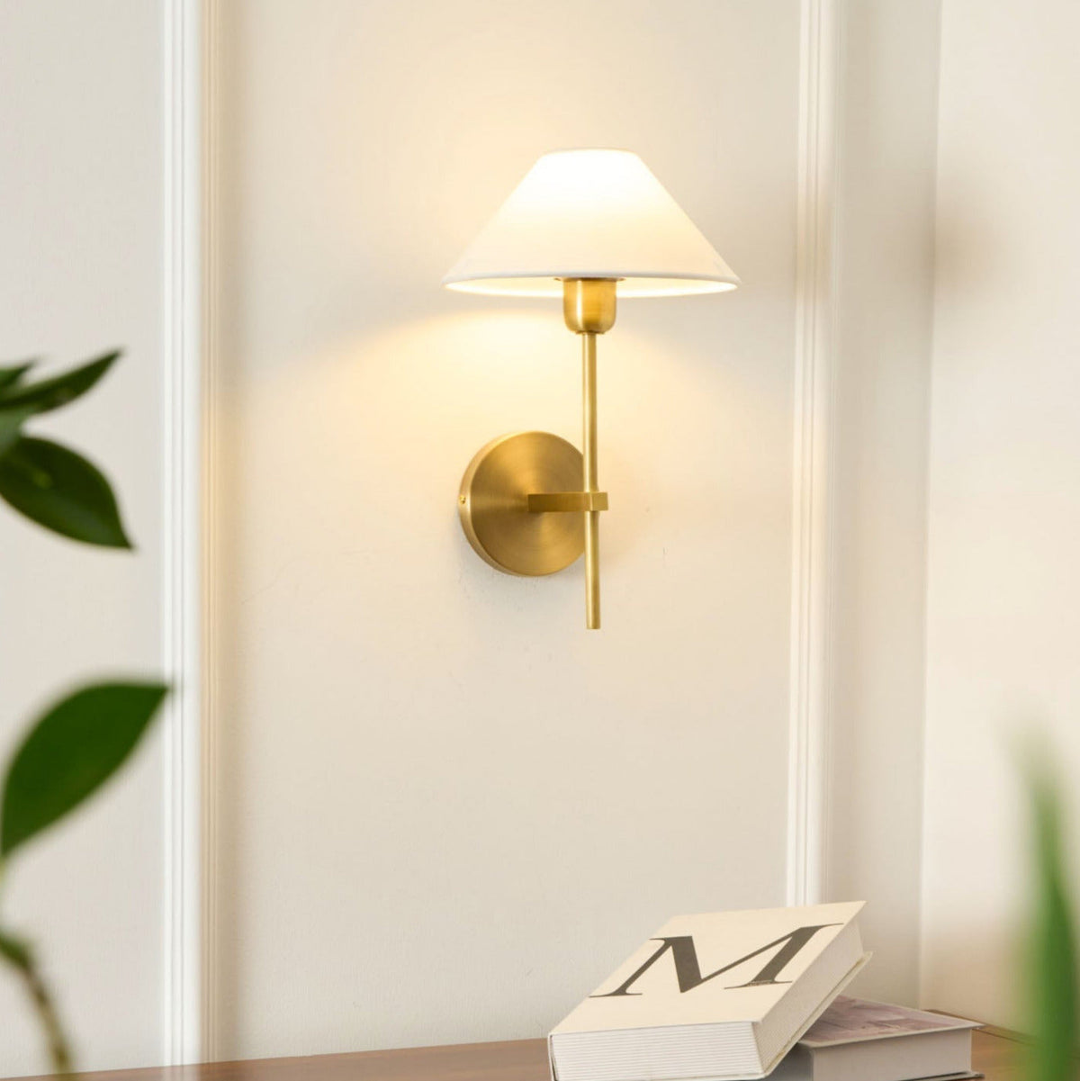 Whitenorie Fabric Wall Light-Moonnatur