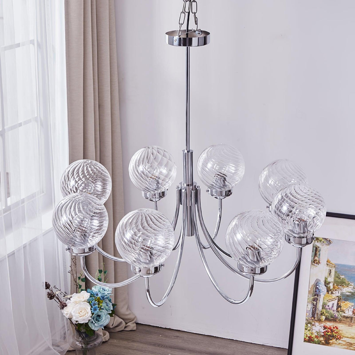 Ardenella Glass Chandelier-Moonnatur