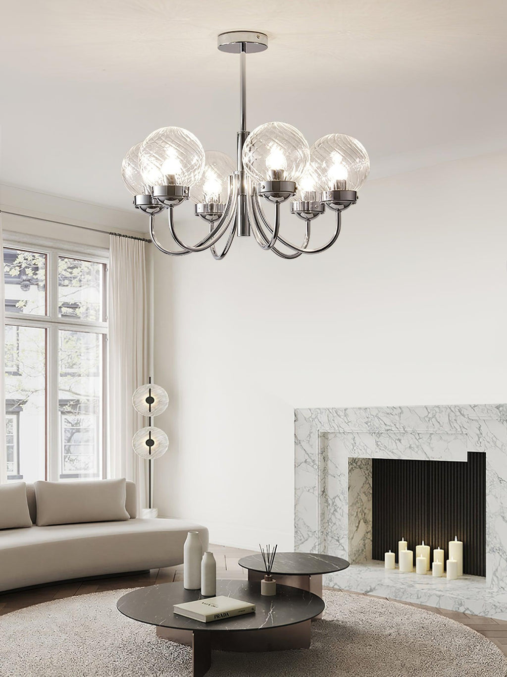 Ardenella Glass Chandelier-Moonnatur
