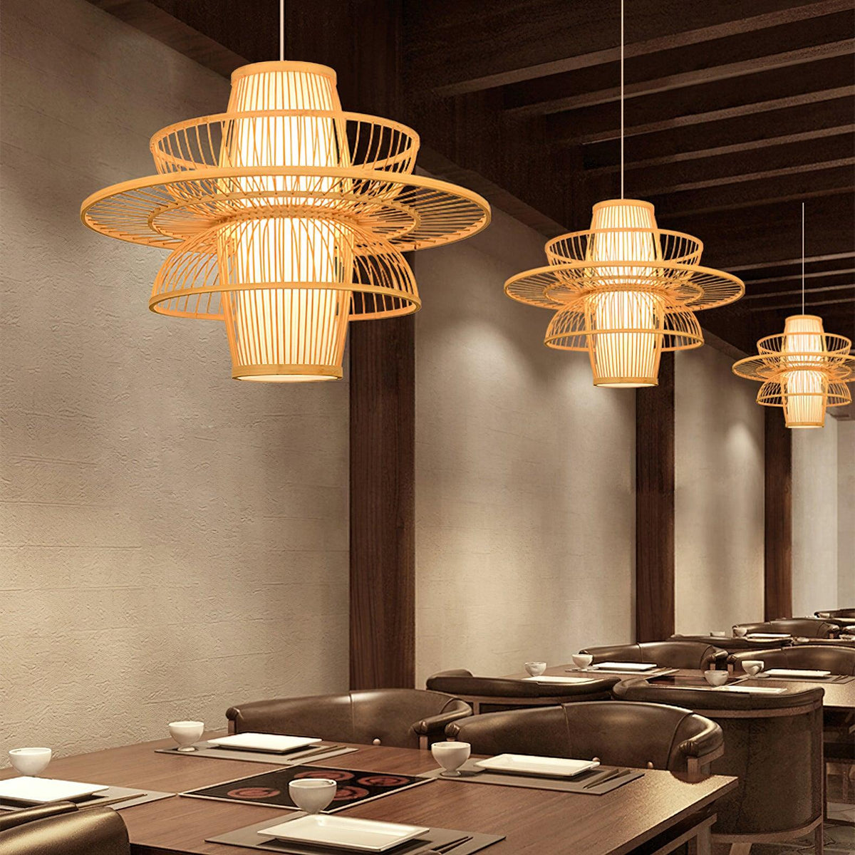 Hadrenune Bamboo Pendant Light-Moonnatur