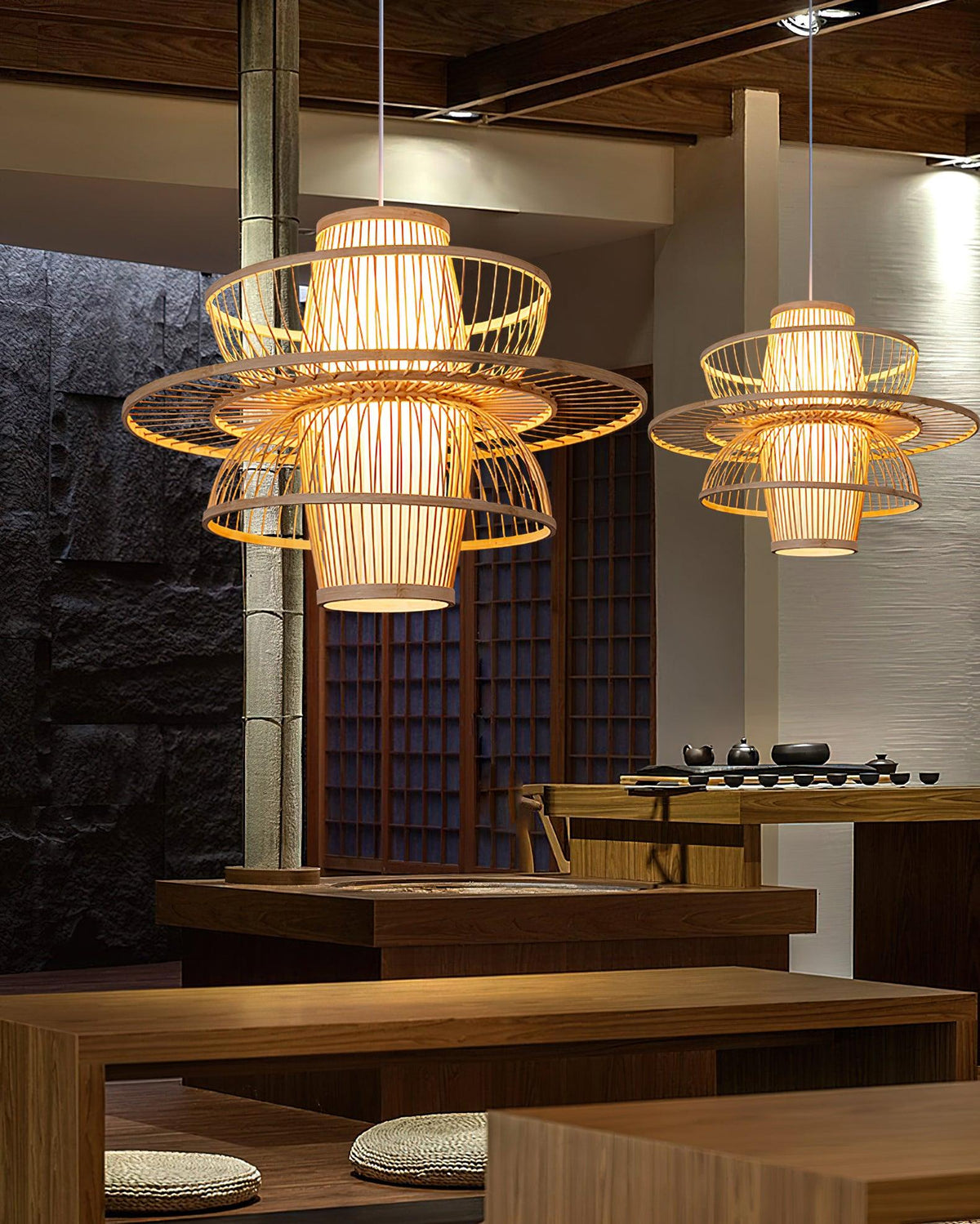 Hadrenune Bamboo Pendant Light-Moonnatur