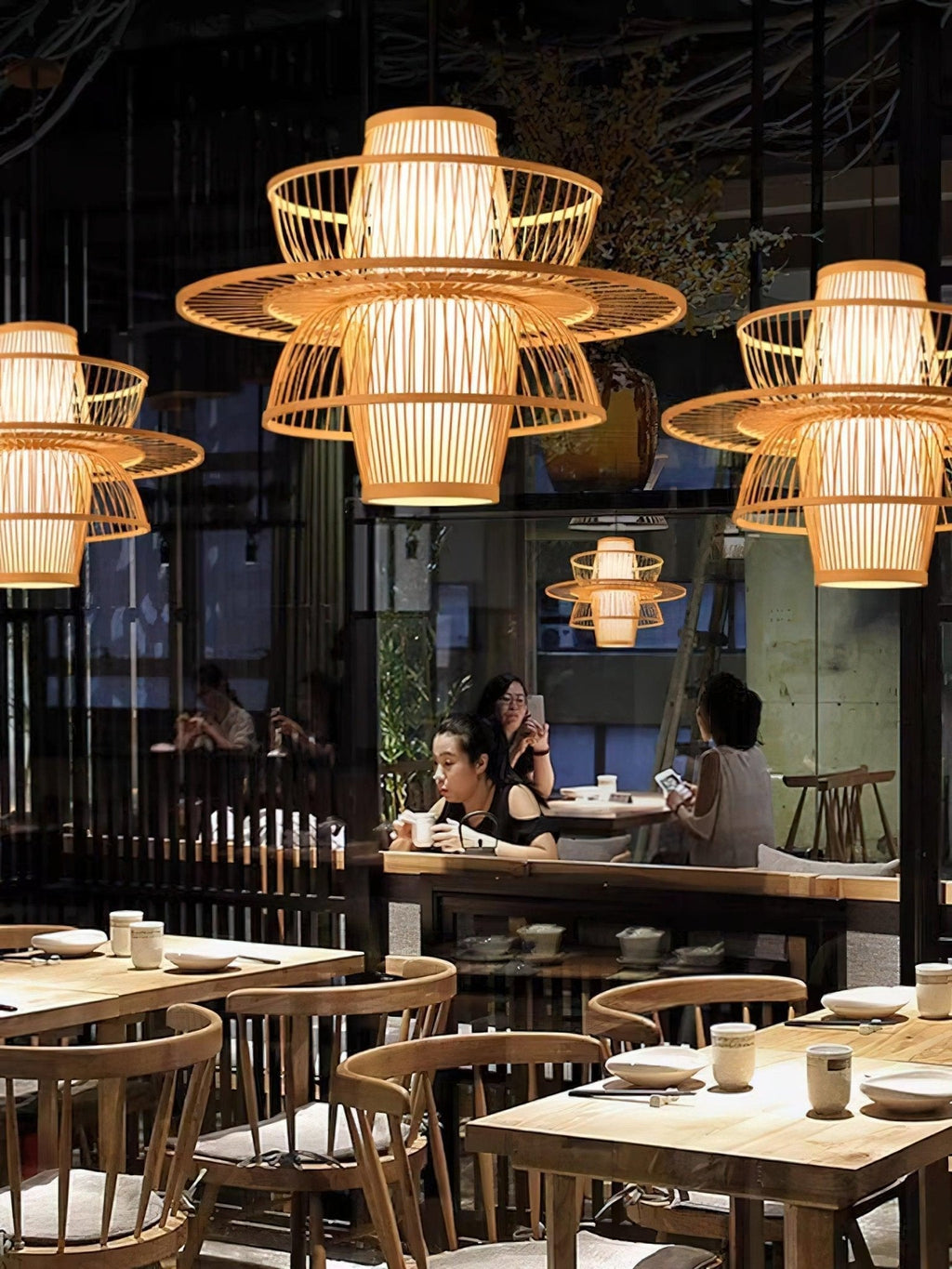 Hadrenune Bamboo Pendant Light-Moonnatur