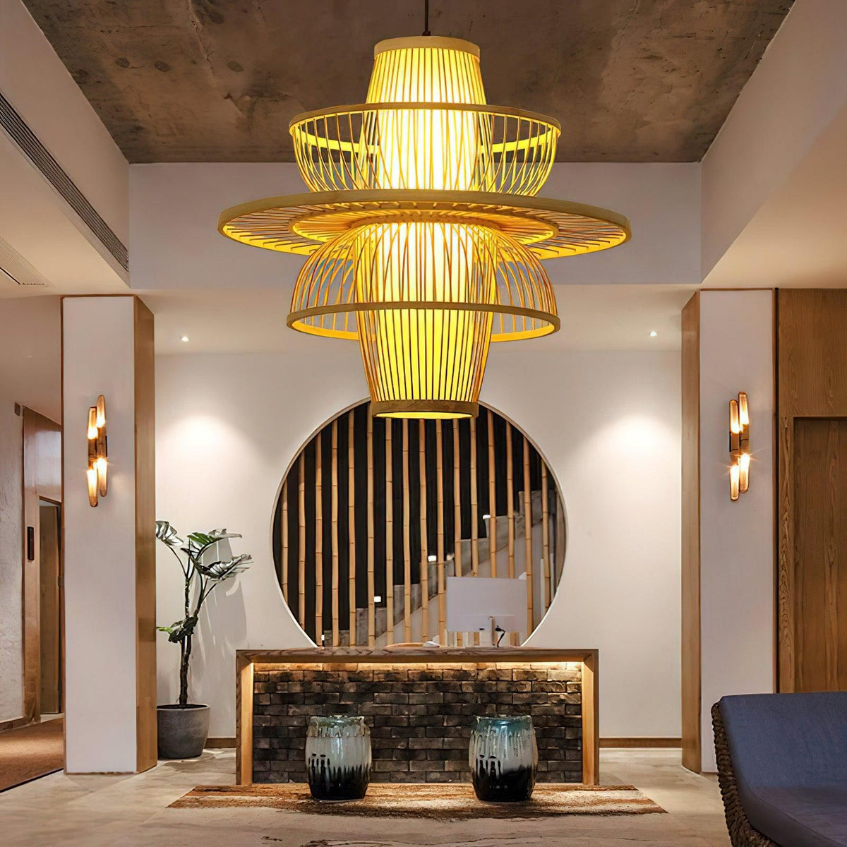Hadrenune Bamboo Pendant Light-Moonnatur