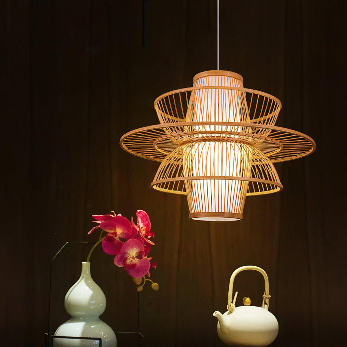 Hadrenune Bamboo Pendant Light-Moonnatur