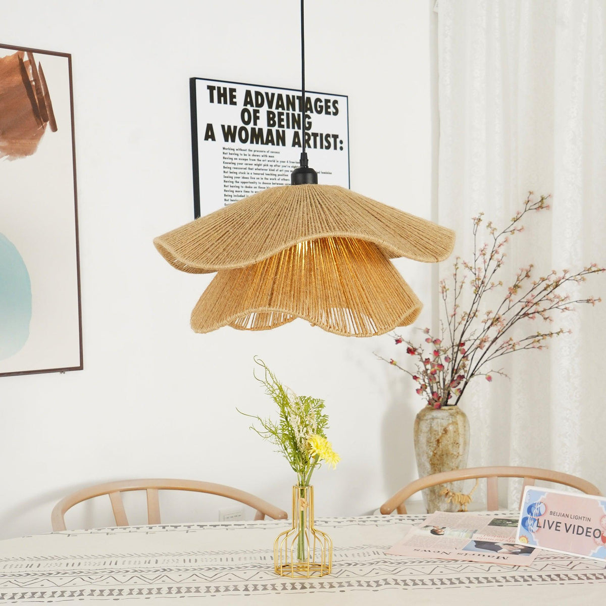 Wimora Hemp Rope Pendant Lamp-Moonnatur