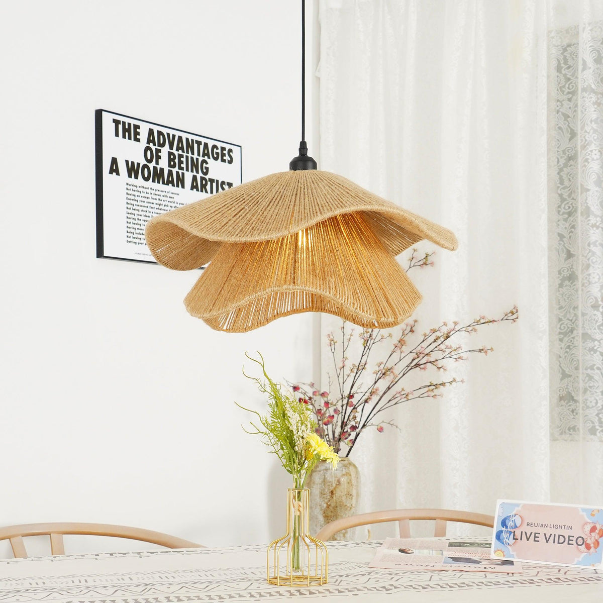 Wimora Hemp Rope Pendant Lamp-Moonnatur
