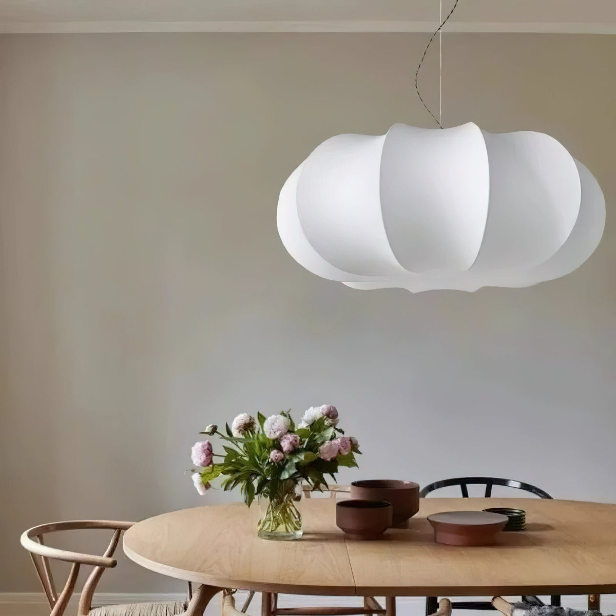 Castermere Silk Pendant Light-Moonnatur