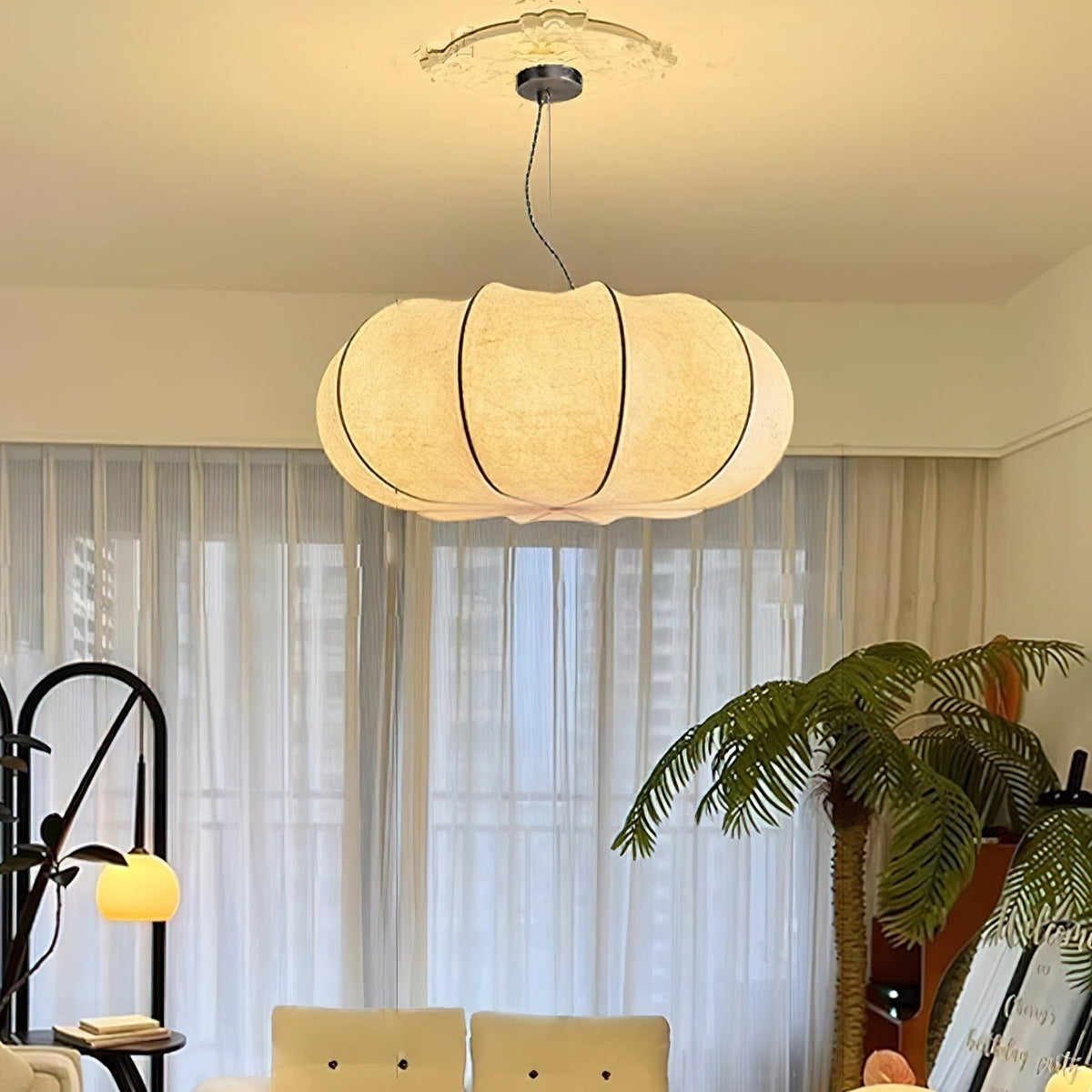 Castermere Silk Pendant Light-Moonnatur
