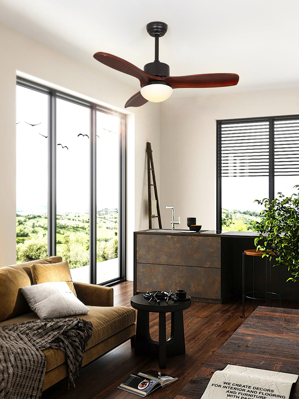 Treveniel Wood Ceiling Fan-Moonnatur