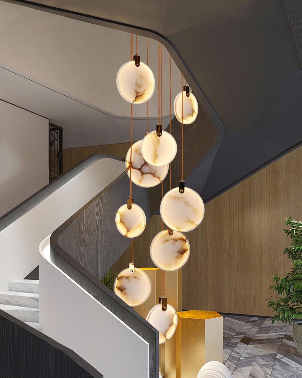 Nethenaria Alabaster Pendant Light-Moonnatur