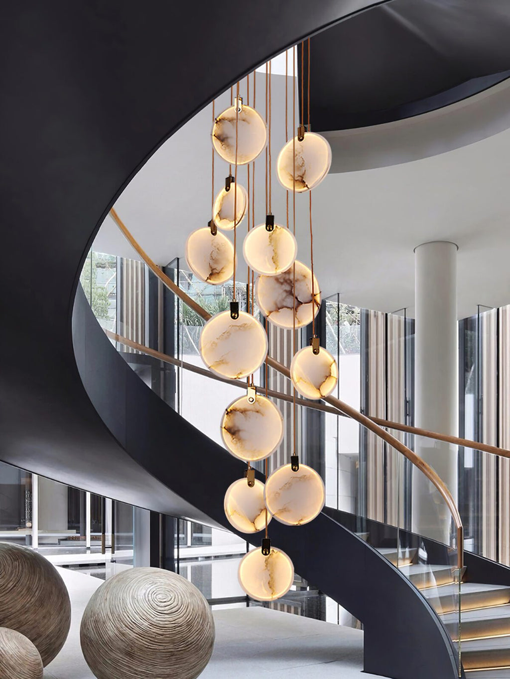 Nethenaria Alabaster Pendant Light-Moonnatur