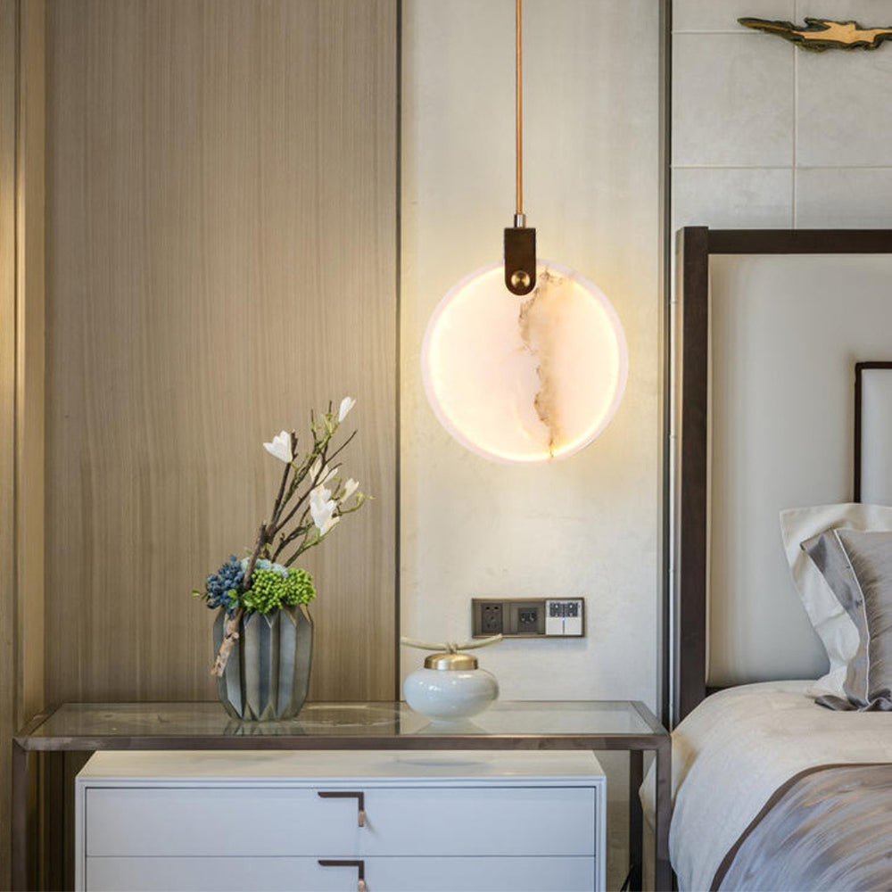 Nethenaria Alabaster Pendant Light-Moonnatur