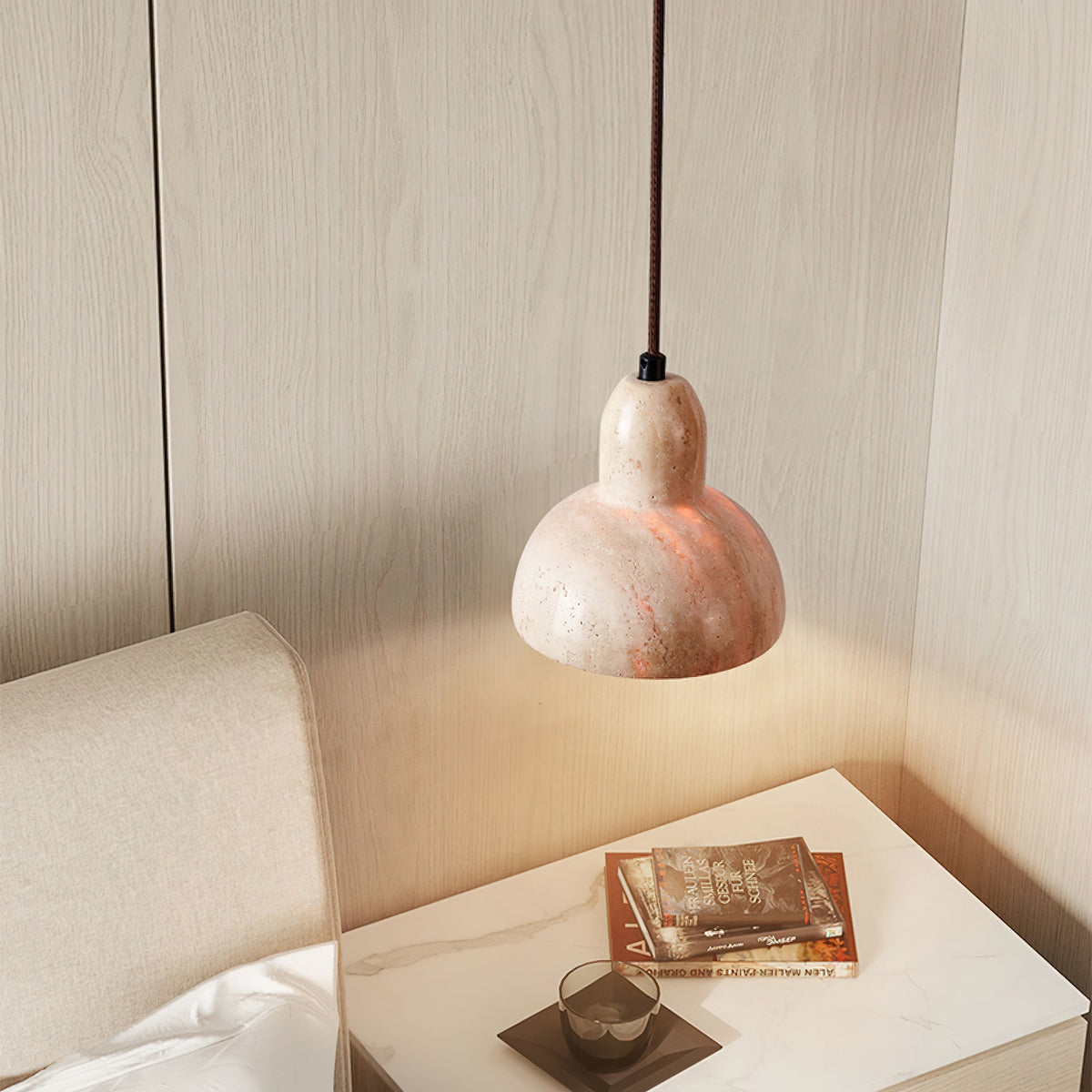 Urenmere Travertine Pendant Light-Moonnatur
