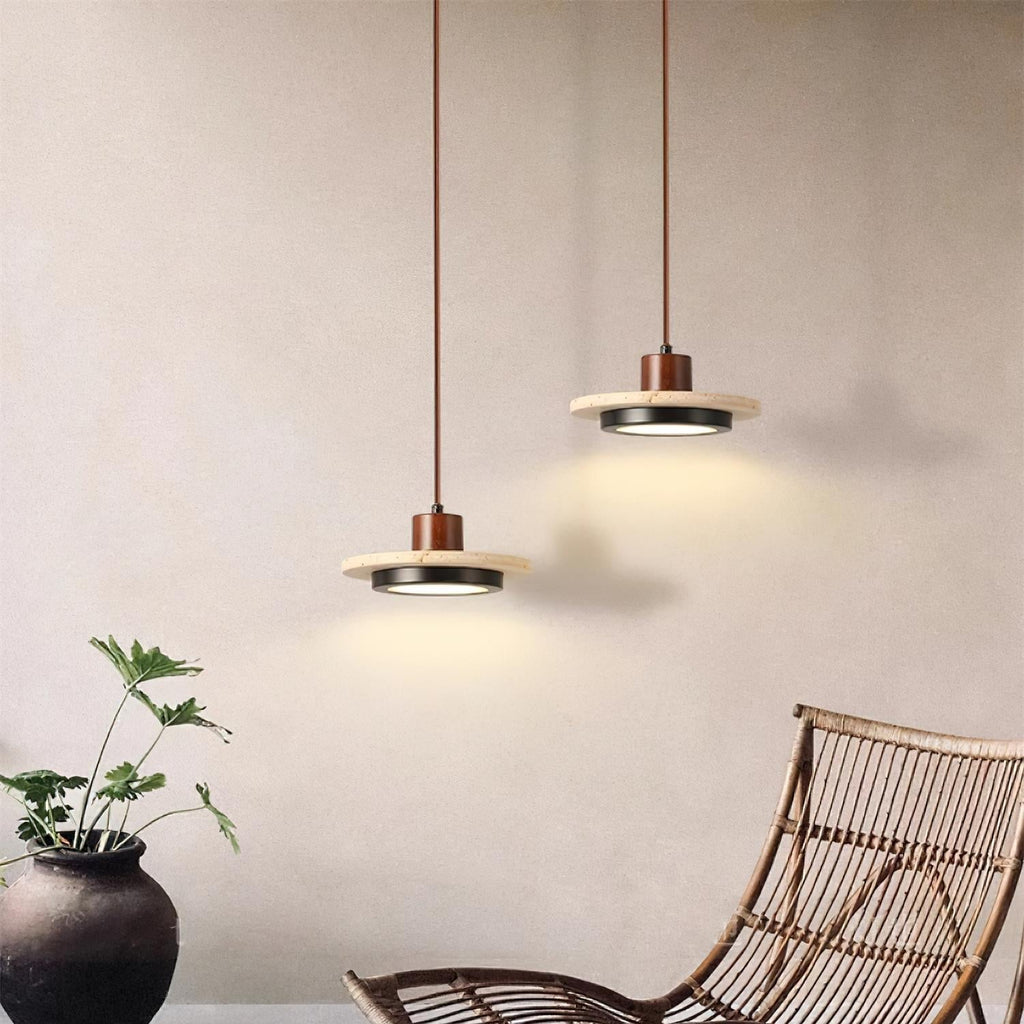 Carneliel Travertine Pendant Light-Moonnatur