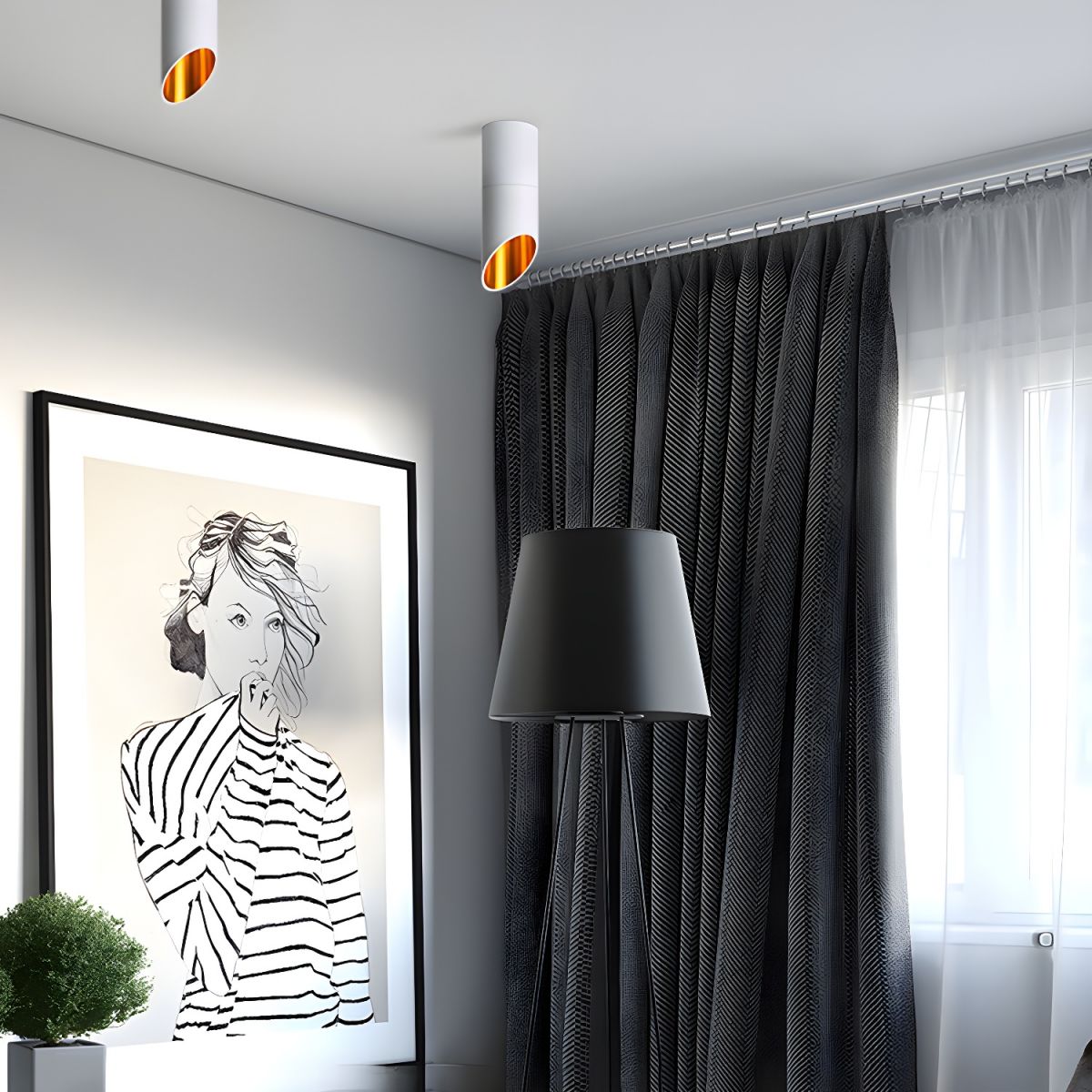Carrowlyn Aluminium Ceiling Light-Moonnatur