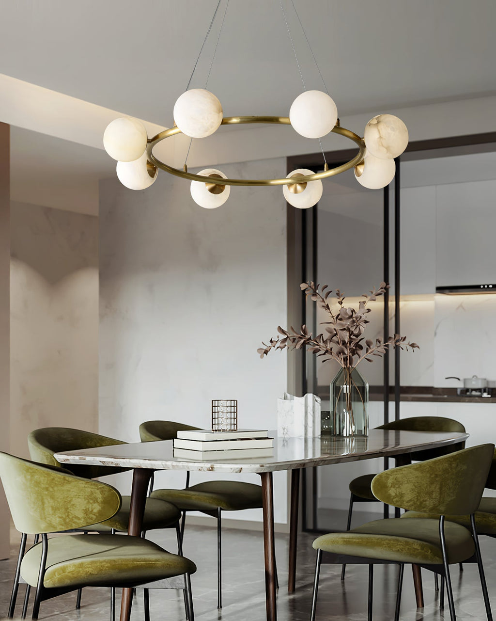 Barrowgrove Alabaster Chandelier-Moonnatur