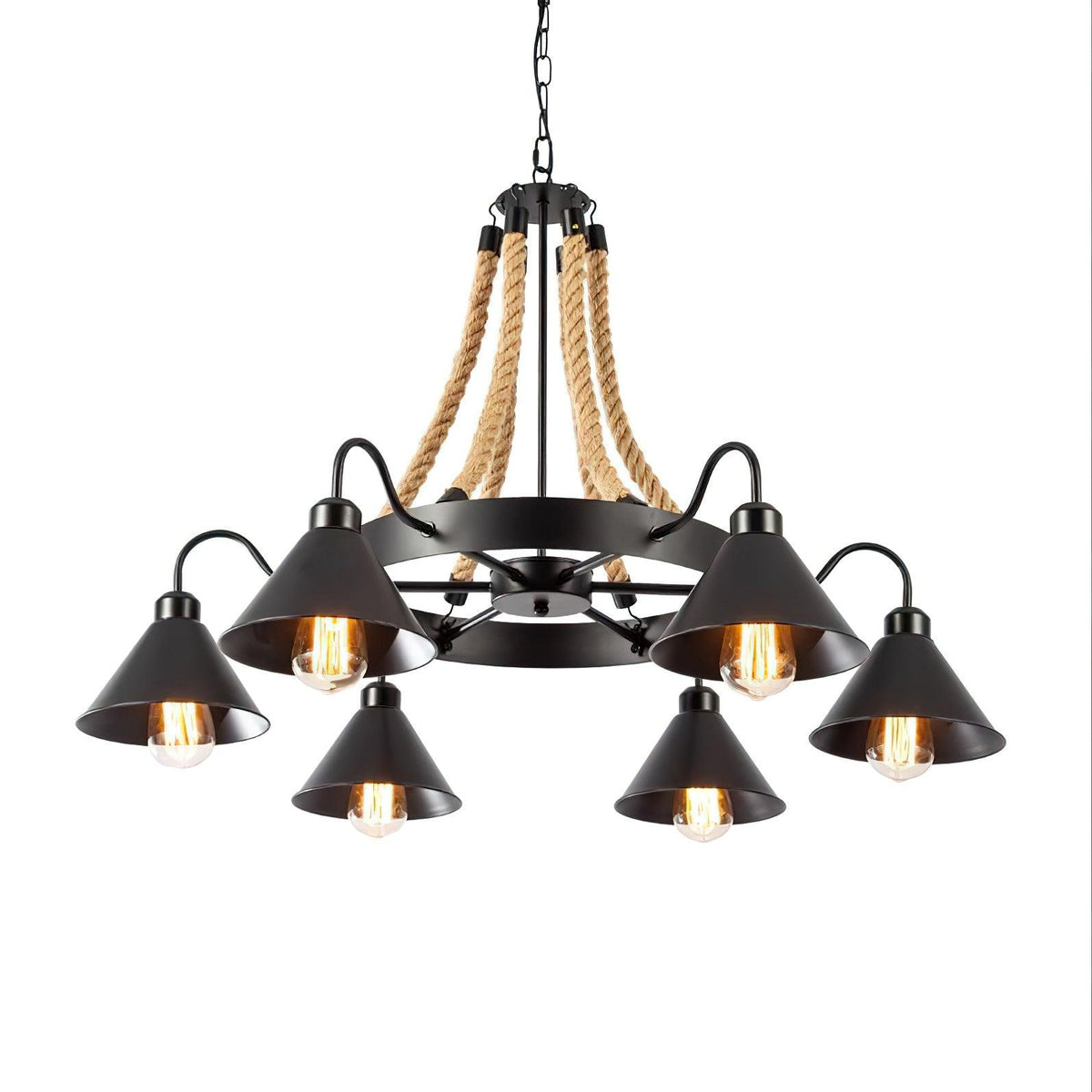 Enveronna Hemp Rope Chandelier-Moonnatur