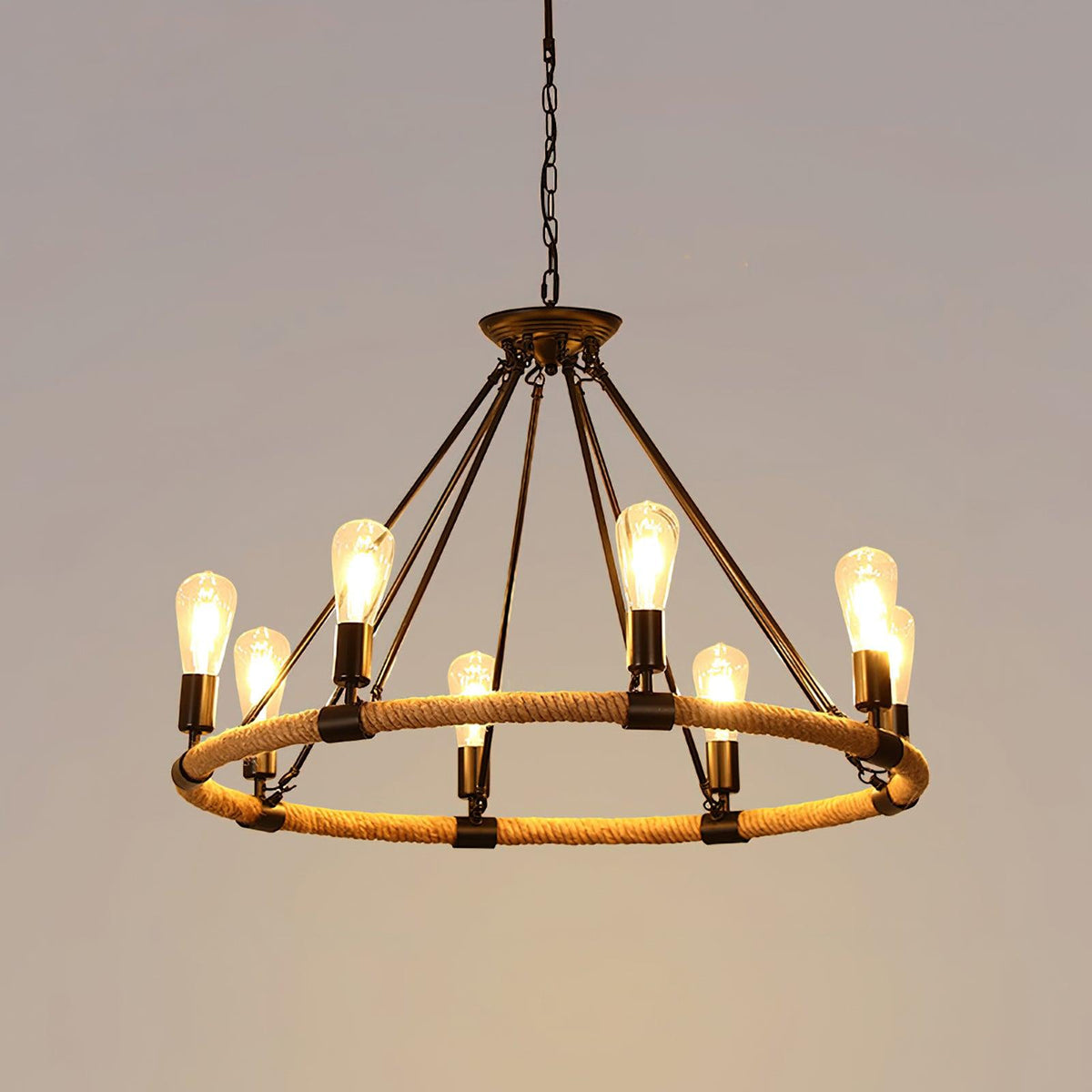 Maelora Hemp Rope Chandelier-Moonnatur