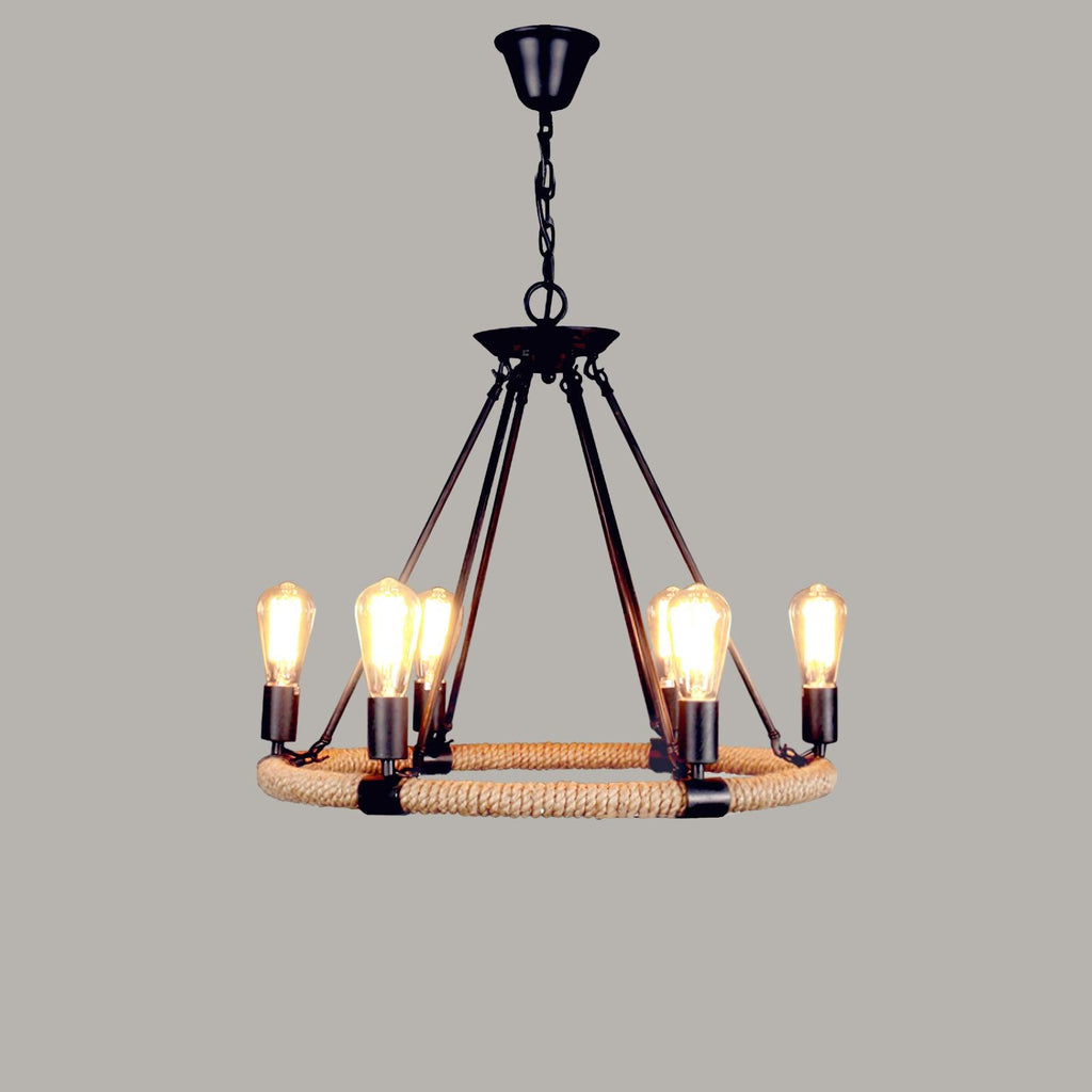 Maelora Hemp Rope Chandelier-Moonnatur