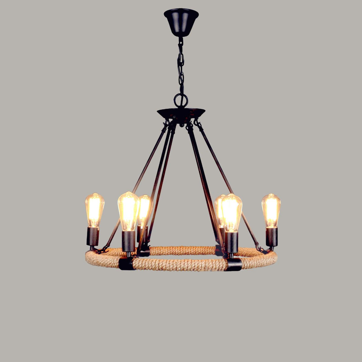 Maelora Hemp Rope Chandelier-Moonnatur