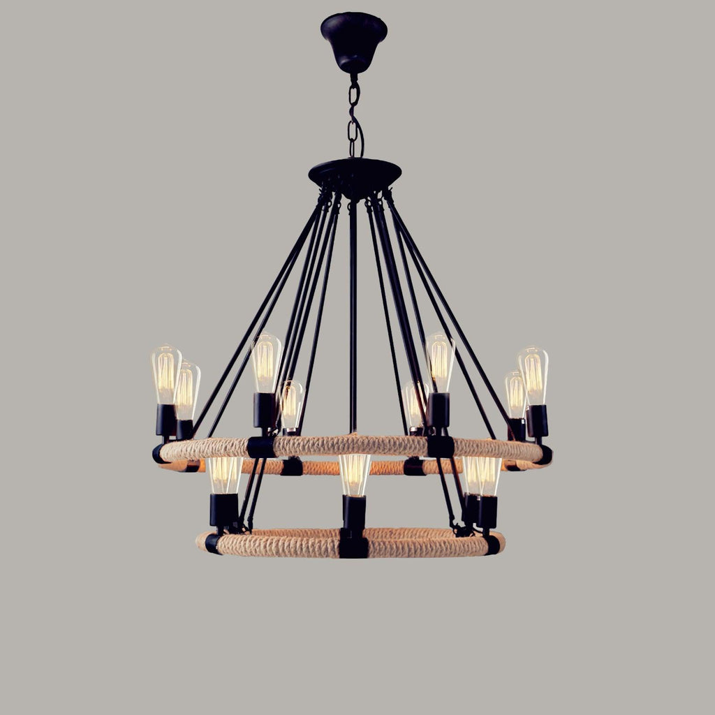 Maelora Hemp Rope Chandelier-Moonnatur