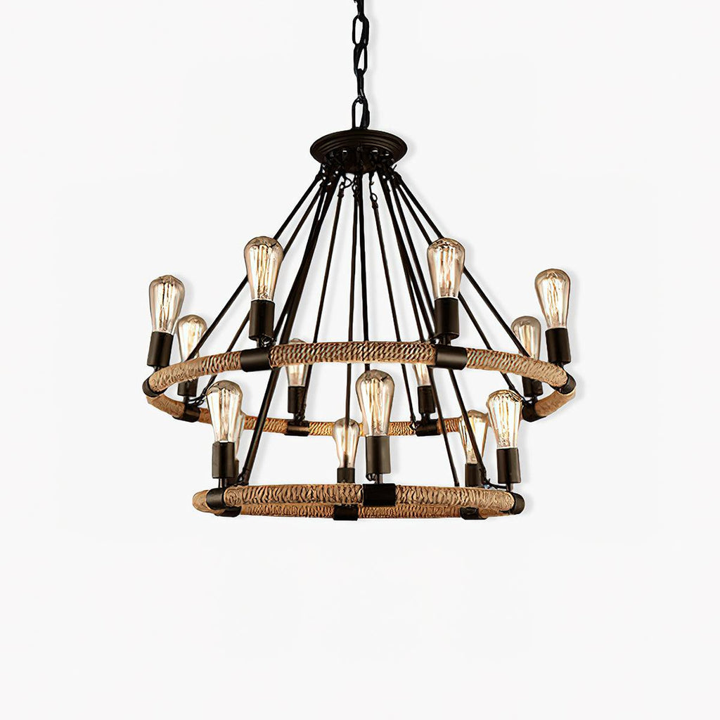 Maelora Hemp Rope Chandelier-Moonnatur