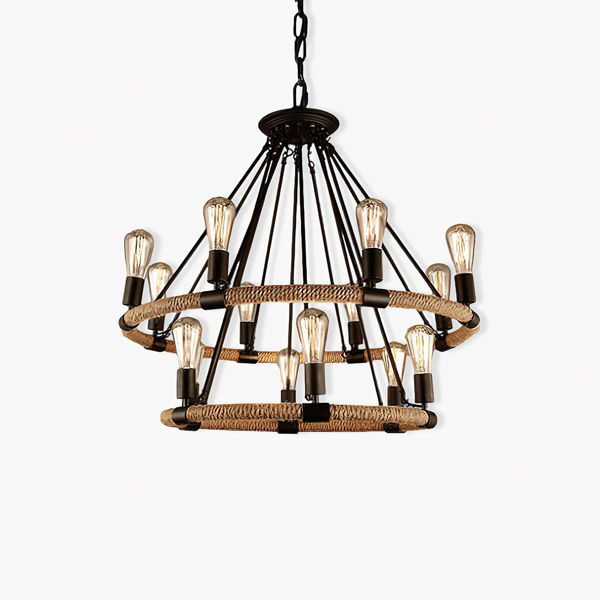 Maelora Hemp Rope Chandelier-Moonnatur