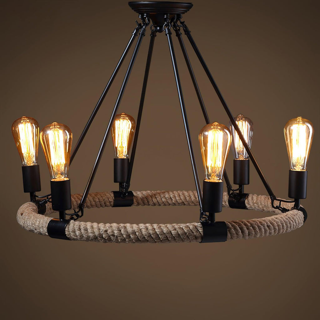 Maelora Hemp Rope Chandelier-Moonnatur