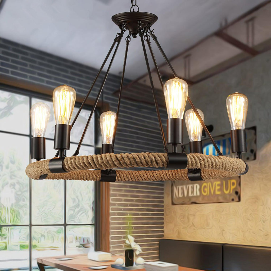 Maelora Hemp Rope Chandelier-Moonnatur