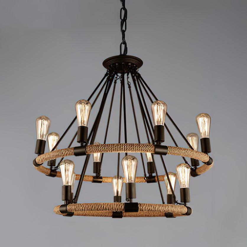 Maelora Hemp Rope Chandelier-Moonnatur