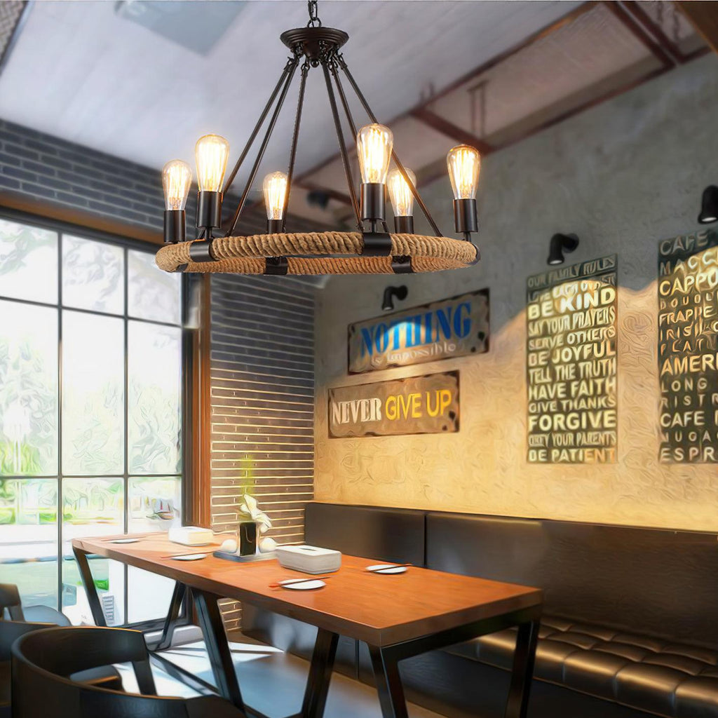 Maelora Hemp Rope Chandelier-Moonnatur