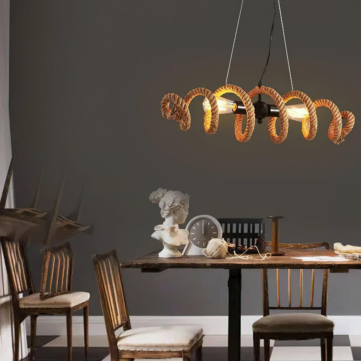 Fendelwynne Hemp Rope Chandelier-Moonnatur